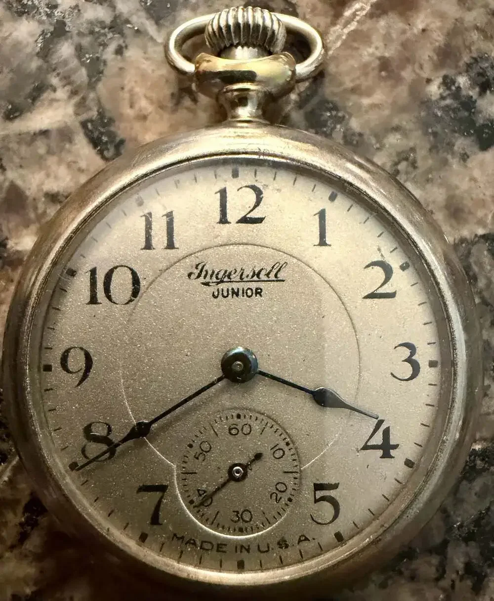 Vintage Ingersoll Junior Manual Wind Pocket Watch Made in USA
